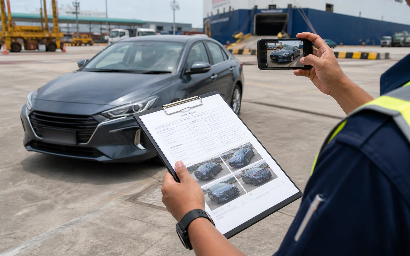 Keadaan kenderaan dirakam untuk Survey Report