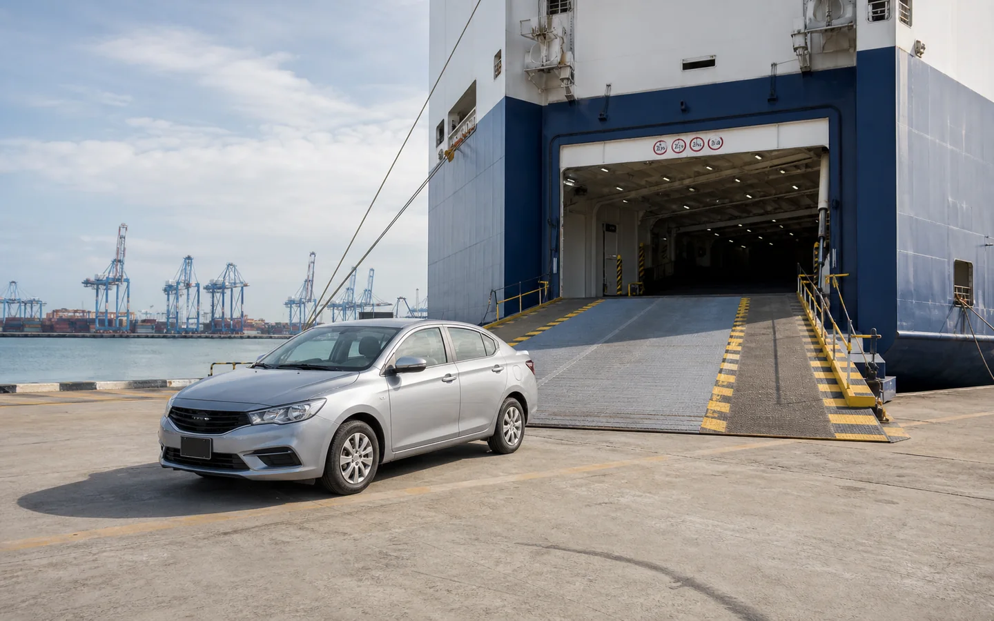 Sedan menuju ke ramp kapal RORO