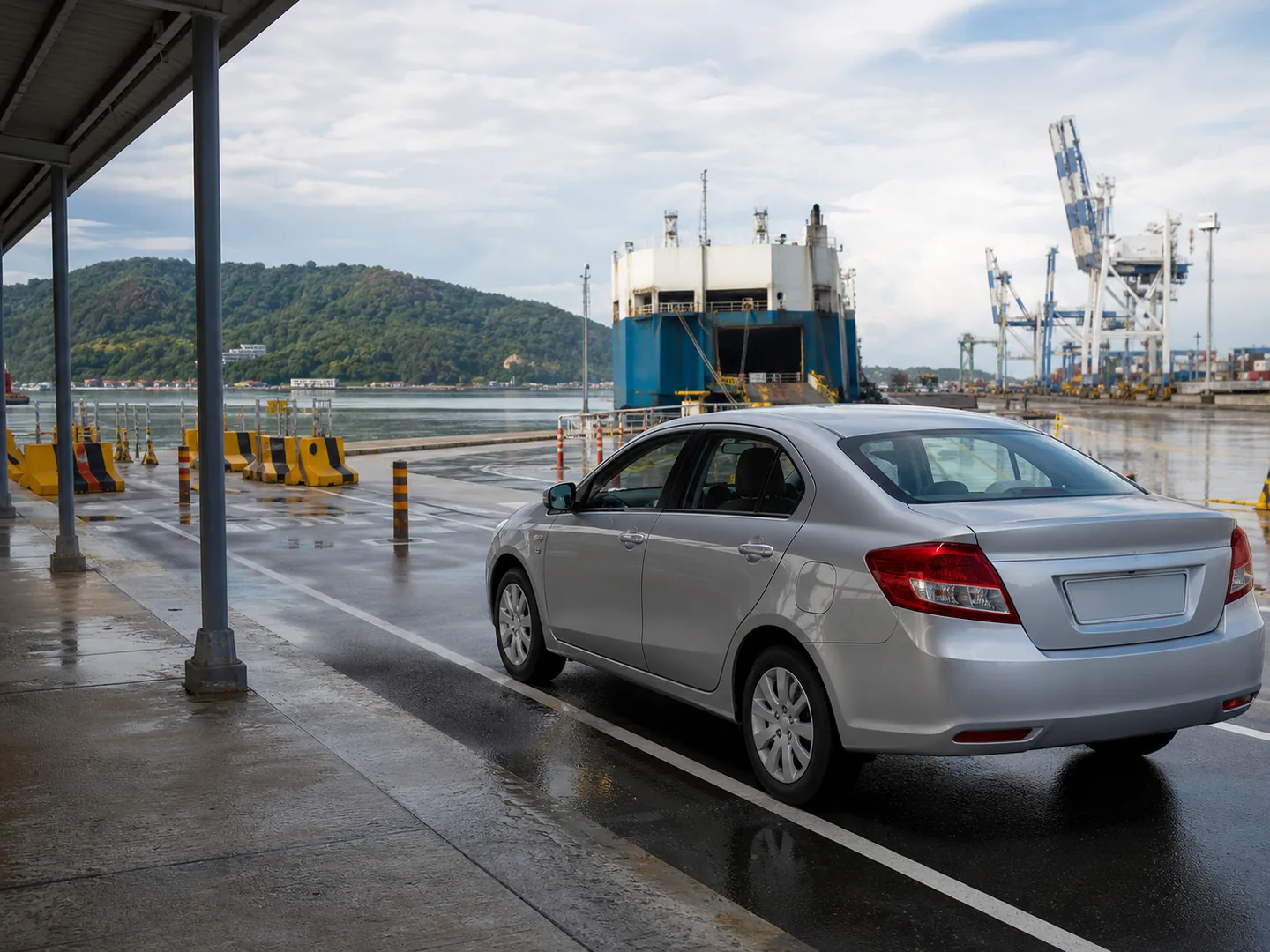 Kereta di terminal kenderaan tropika Sabah